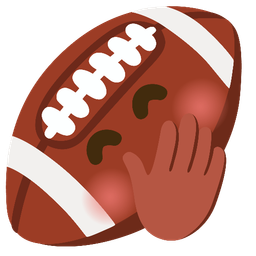 american football and face with hand over mouth