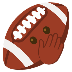 american football and face with open eyes and hand over mouth