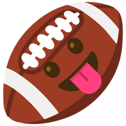 American football and Face with tongue