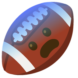 american football and fearful face