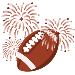 american football and fireworks