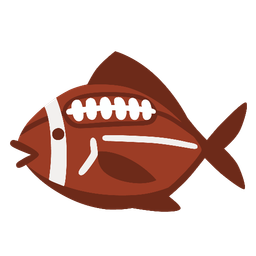 american football and fish