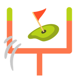 american football and flag in hole