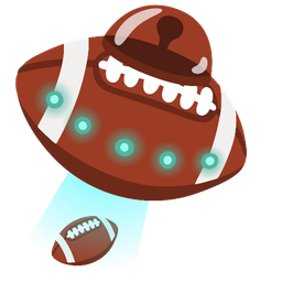 american football and flying saucer