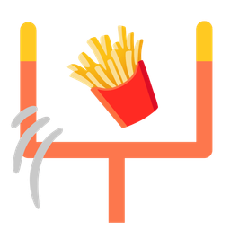 american football and french fries