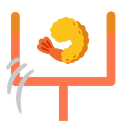 american football and fried shrimp