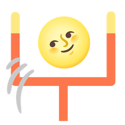 american football and full moon face