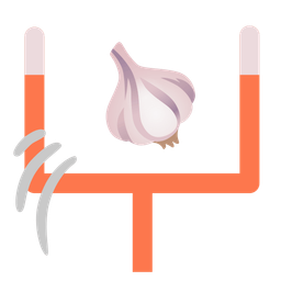 american football and garlic