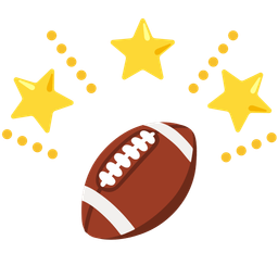 american football and glowing star