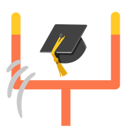 american football and graduation cap