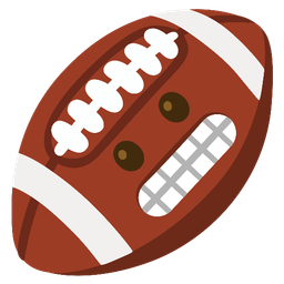 american football and grimacing face