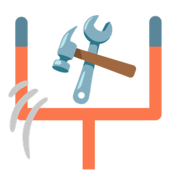 american football and hammer and wrench