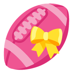 american football and heart with ribbon