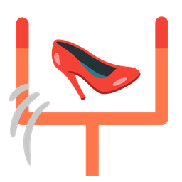 american football and high-heeled shoe