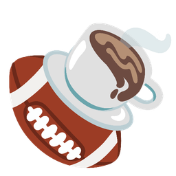 american football and hot beverage