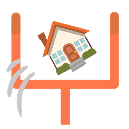 american football and house