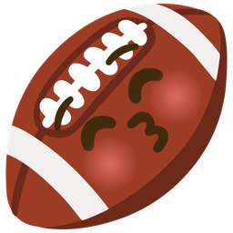 American football and Kissing face with closed eyes