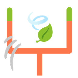 american football and leaf fluttering in wind