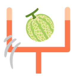 american football and melon
