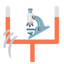 american football and microscope