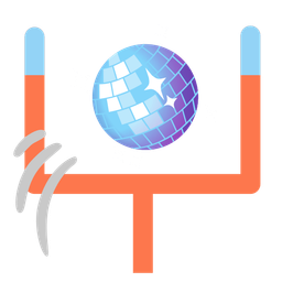 american football and mirror ball