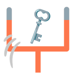 american football and old key