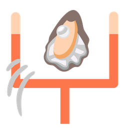 american football and oyster