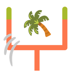 american football and palm tree