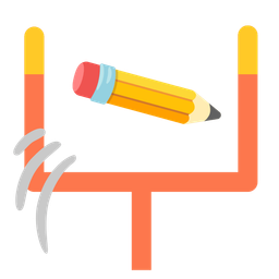 american football and pencil