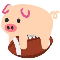 american football and pig face