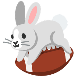 american football and rabbit face