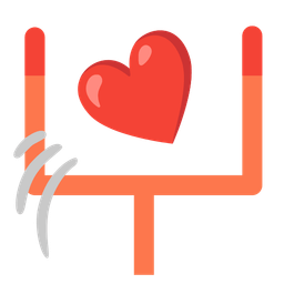 american football and red heart