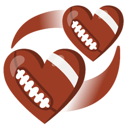 american football and revolving hearts