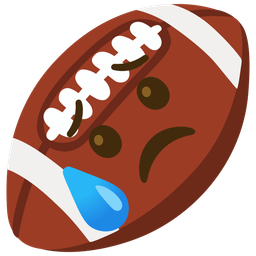 american football and sad but relieved face