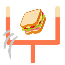american football and sandwich