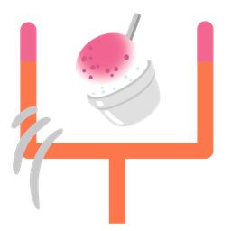 american football and shaved ice