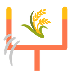 american football and sheaf of rice