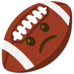 american football and slightly frowning face