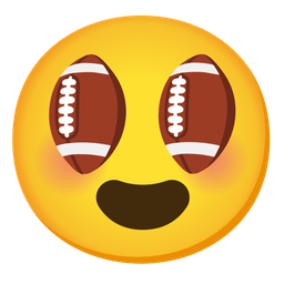 American football and Smiling face with heart-eyes