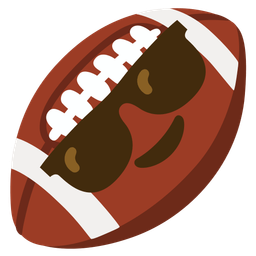 american football and smiling face with sunglasses