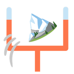 american football and snow-capped mountain