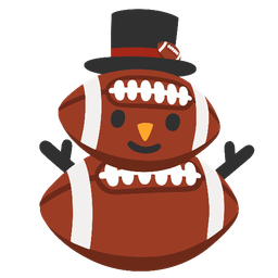 american football and snowman without snow