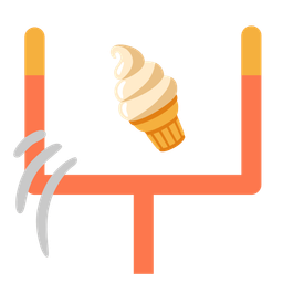 american football and soft ice cream