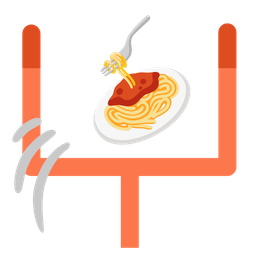 american football and spaghetti