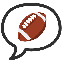 american football and speech balloon
