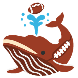 american football and spouting whale