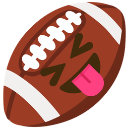 American football and Squinting face with tongue