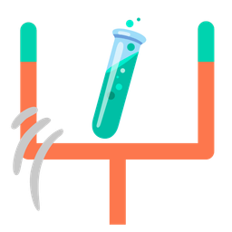 american football and test tube