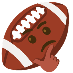 American football and Thinking face