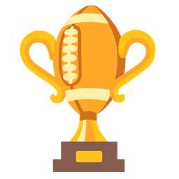 american football and trophy
